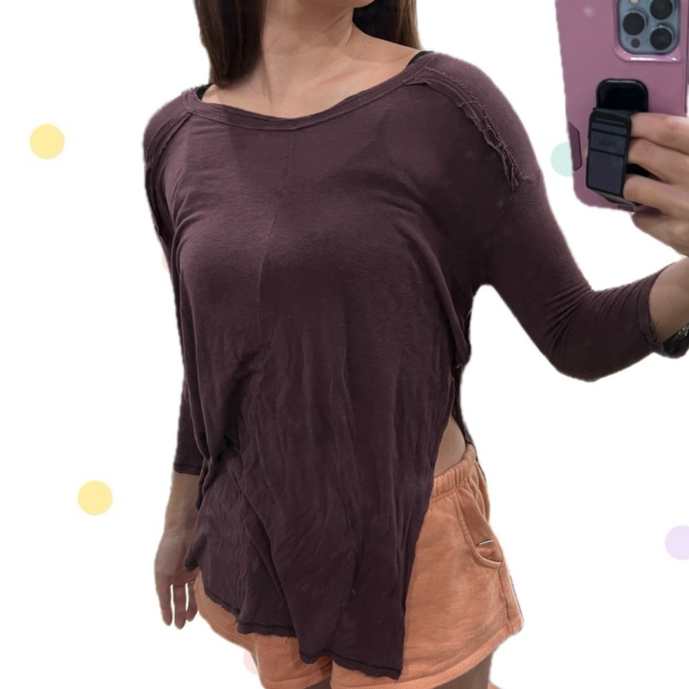 We The Free Women's Long Sleeve Brown Top